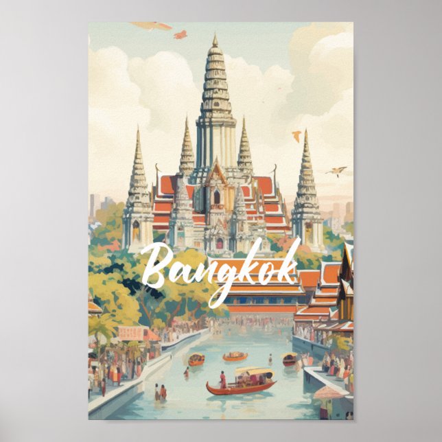 Póster Lugar de viaje famoso en Bangkok Tailandia (Frente)
