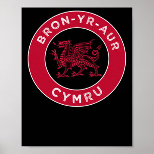 Póster Lugar galés de Bron-yr-aur nombra Pegatina de Cymr