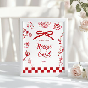 Póster Lugar italiano tarjeta de receta tema Thats Amore