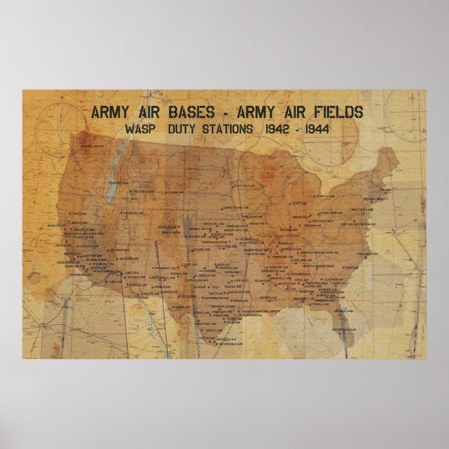 Póster LUGARES DE DESTINO WASP, 1942-1944 36'x24" (Frente)