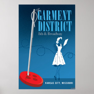 Póster Lugares de interés de la ciudad de Kansas: distrit