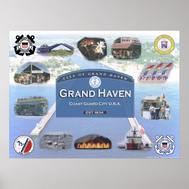 Póster Lugares de interés del verano - Grand Haven, Michi (Frente)