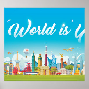 Póster Lugares de interés mundial: Viaje Viejo Viejo