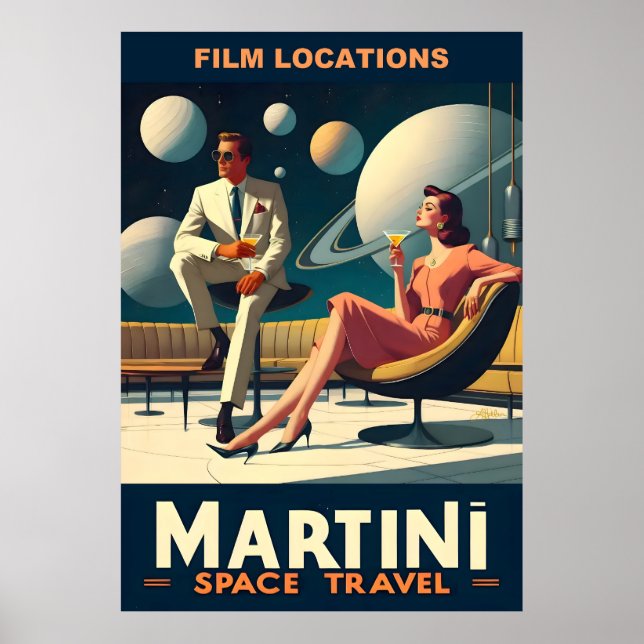 Póster Lugares de películas de Martini Space Travel Poste (Frente)