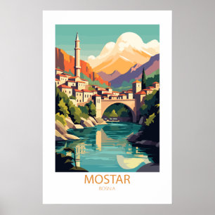 Póster Lugares de viaje famosos de Mostar Bosnia