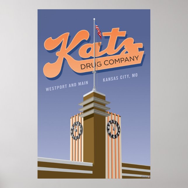 Póster Lugares emblemáticos de Kansas City: Drogas Katz - (Frente)