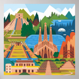 Póster Lugares emblemáticos de la herencia hispana