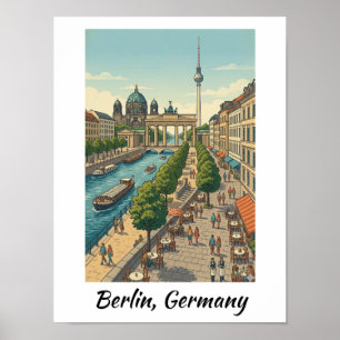 Póster Lugares emblemáticos personalizados de Berlín Alem
