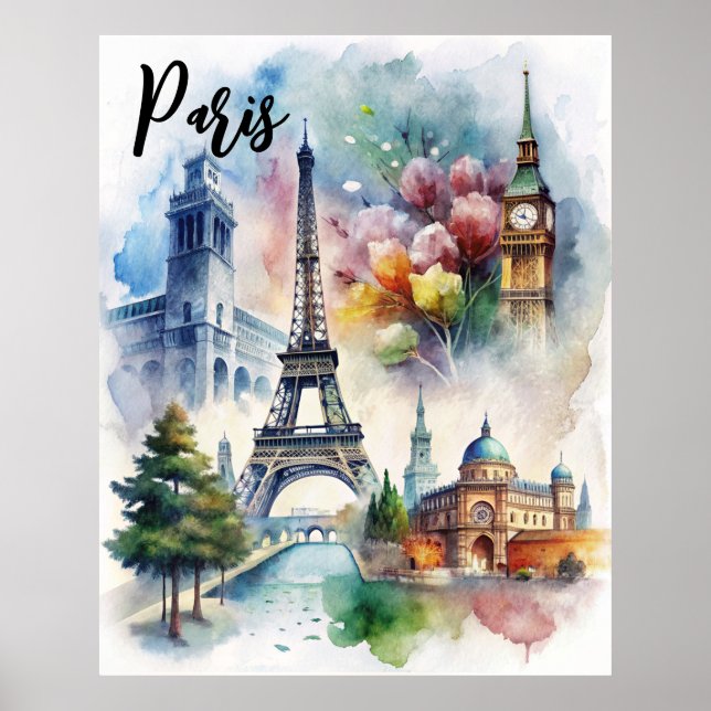 Póster Lugares históricos de París (Frente)