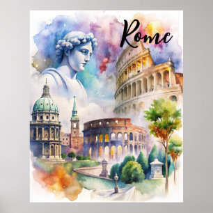 Póster Lugares históricos de Roma
