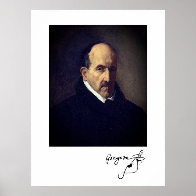 Póster Luis de Góngora (retrato/ firma) (Frente)