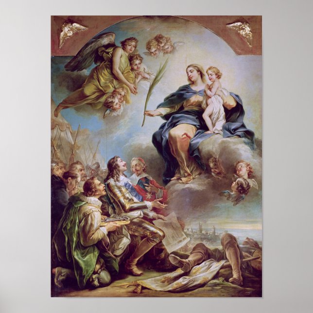 Póster Luis XIII Dedicando la Iglesia (Frente)