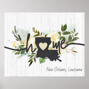 Póster Luisiana Estado Personalizado Tu Ciudad Hogar Rúst