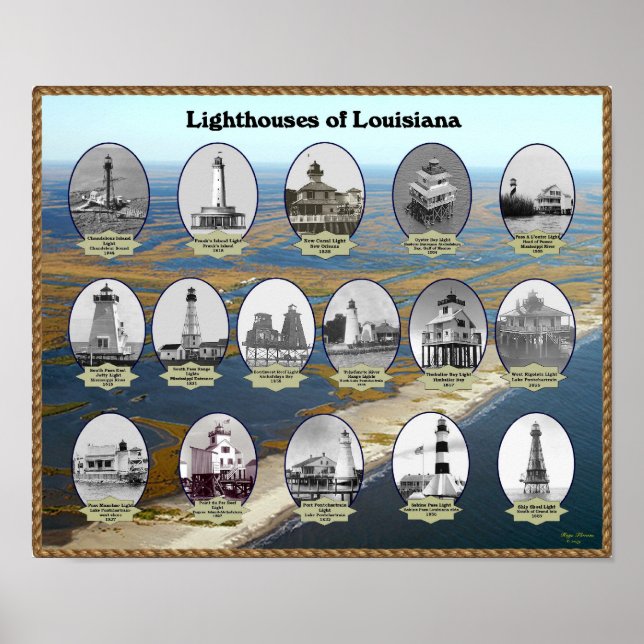 Póster Luisiana Lighthouses (Frente)