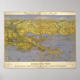 Póster Luisiana, Misisipi y Alabama