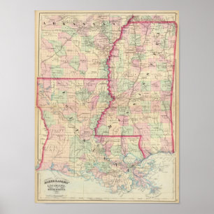 Póster Luisiana, Mississippi