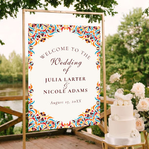 Póster Lujo Caprichoso Estilo Floral Marfil Frontera Boda