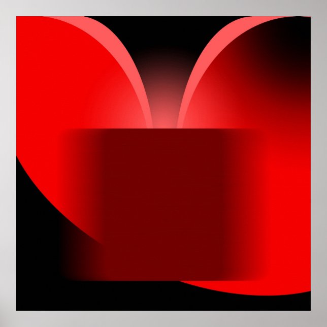 Póster Lujo Rojo Abstracto con AP0004 Negro (Frente)