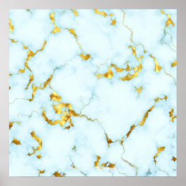 Póster Lujoso Azure Gilded Pottery Motif Ceramic Art