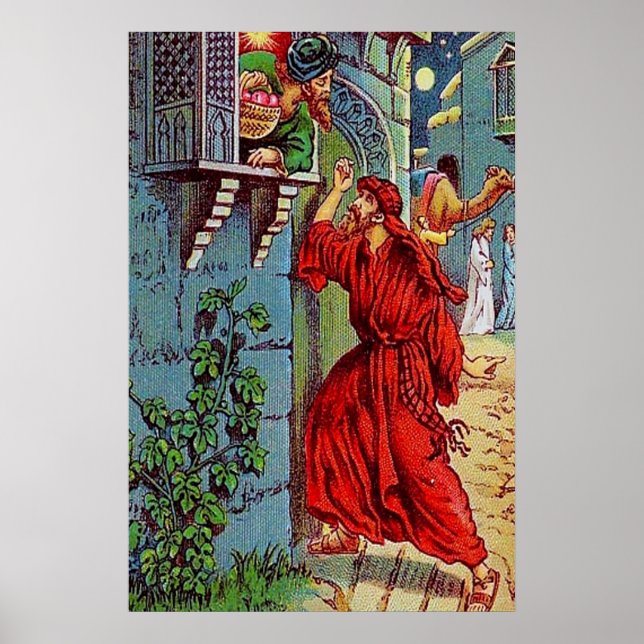 Póster Luke 11:5-8 Un amigo necesitado poster (Frente)