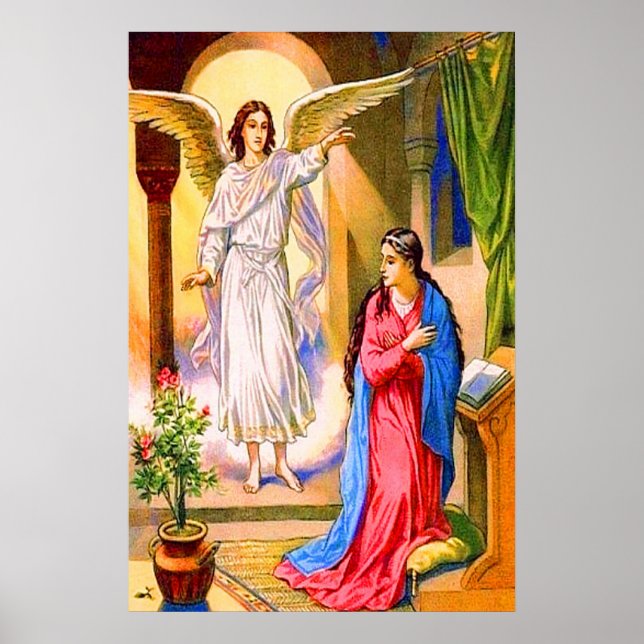 Póster Luke 1:26-38 Gabriel trae noticias a Mary poster (Frente)