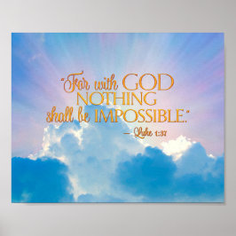 Póster Luke 1:37 Con Dios Nada Imposible Imprimir Lienzo