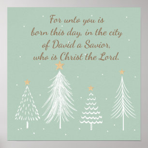 Póster Luke 2:11 Escritura para Navidades Biblia Verse Po