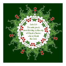 Luke 2:11 Escritura para Navidades con Holly