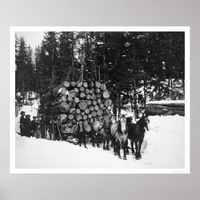 Póster Lumber Hauling Seward, Alaska 1919 (Frente)