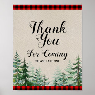 Póster Lumberjack Baby Shower Gracias por venir