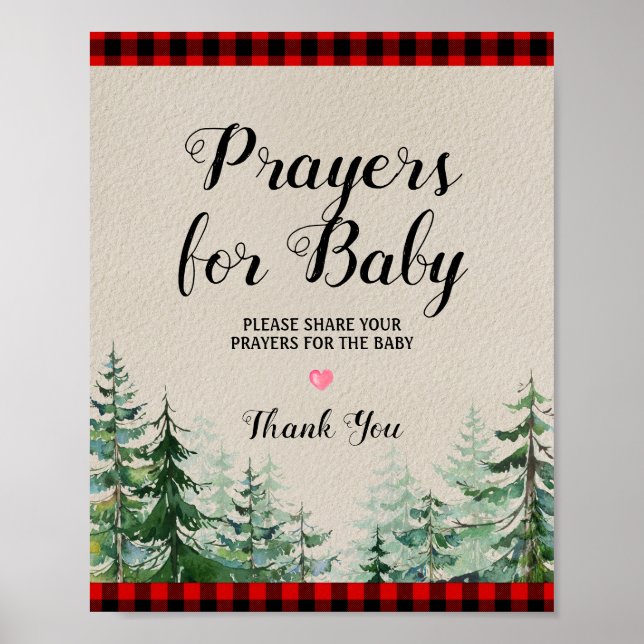 Póster Lumberjack Baby Shower Prayers for Baby Poster (Frente)