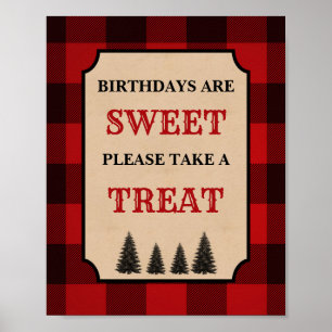 Póster Lumberjack Birthdays Are Sweet Treat Sign