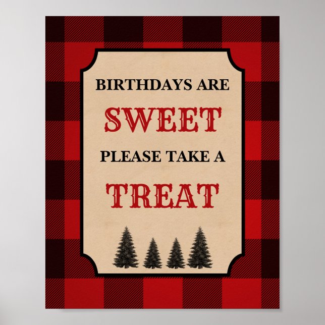 Póster Lumberjack Birthdays Are Sweet Treat Sign (Frente)