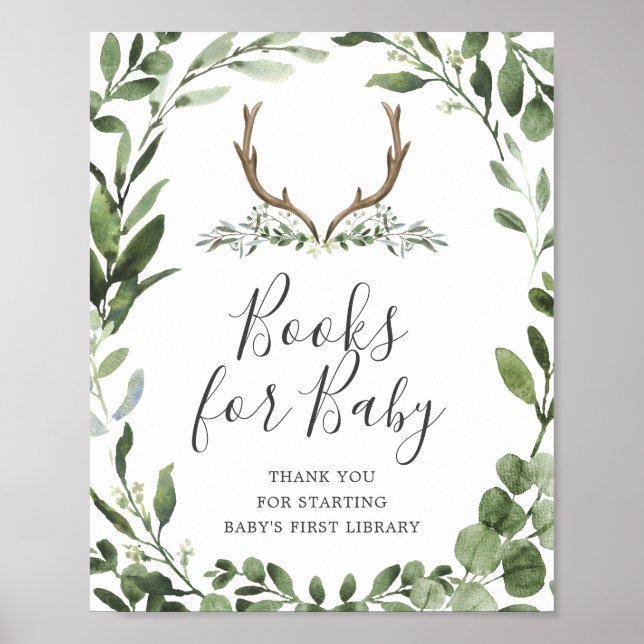 Póster Lumberjack Deer Baby Shower Books For Baby Rótulo (Frente)