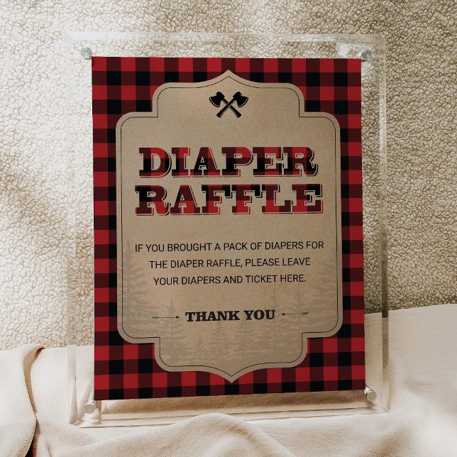 Póster Lumberjack Plaid Baby Shower Diaper Raffle Rótulo (Subido por el creador)