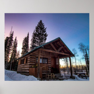 Póster Lumberjack Sunset // Gritty Cabin Sunset
