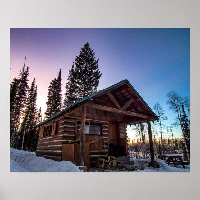 Póster Lumberjack Sunset // Gritty Cabin Sunset (Frente)