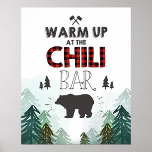 Póster Lumberjack Wild One Forest Trees Chili Bar Rótulo