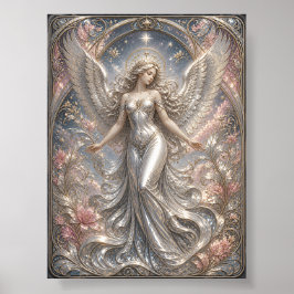Póster Lumina Ascendente – Retrato de Ángel Celestial