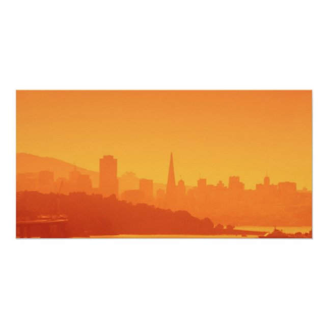 Póster Luminosa puesta de sol de San Francisco. (Anverso)