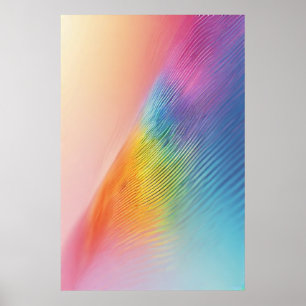 Póster Luminoso flujo arcoiris: una onda pastel abstracta