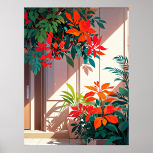 Póster Luminoso Jardín Botánico en la puerta