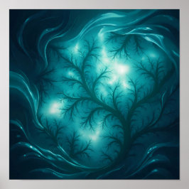 Póster Luminous Flow Fractal Wallpaper and Art Print