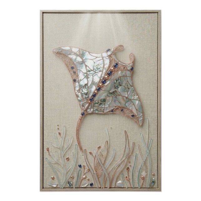 Póster Luminous Manta Ray Wall Art (Anverso)