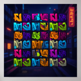 Póster Luminous Pop Art Graffiti Wall Decor Print