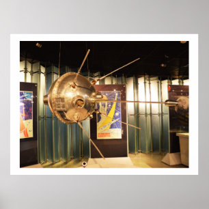 Póster Luna 1 automated space station model