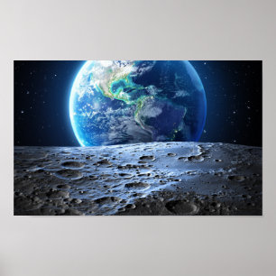 Póster Luna a la Tierra -