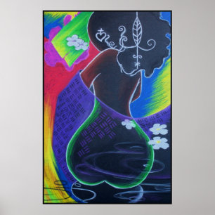 Póster Luna Africana - Miami Tile Print