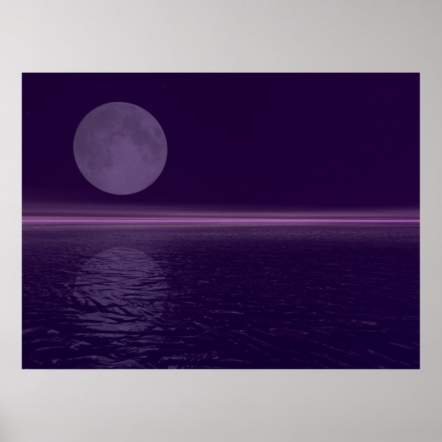 Póster Luna Azul de Agua Púrpura (Frente)