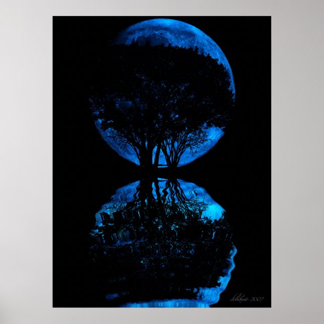 Póster Luna Azul Reflejada (Frente)